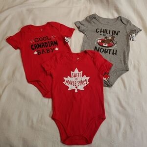 Canada Day 3 bodysuits 24 months undershirt NWT